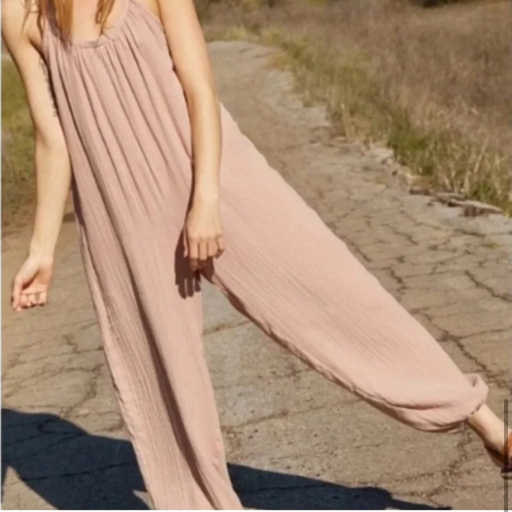 Christy Dawn Dusty Rose Pink Tie Strap Bobbi Jumper Jumpsuit-XS/S - Picture 1 of 4